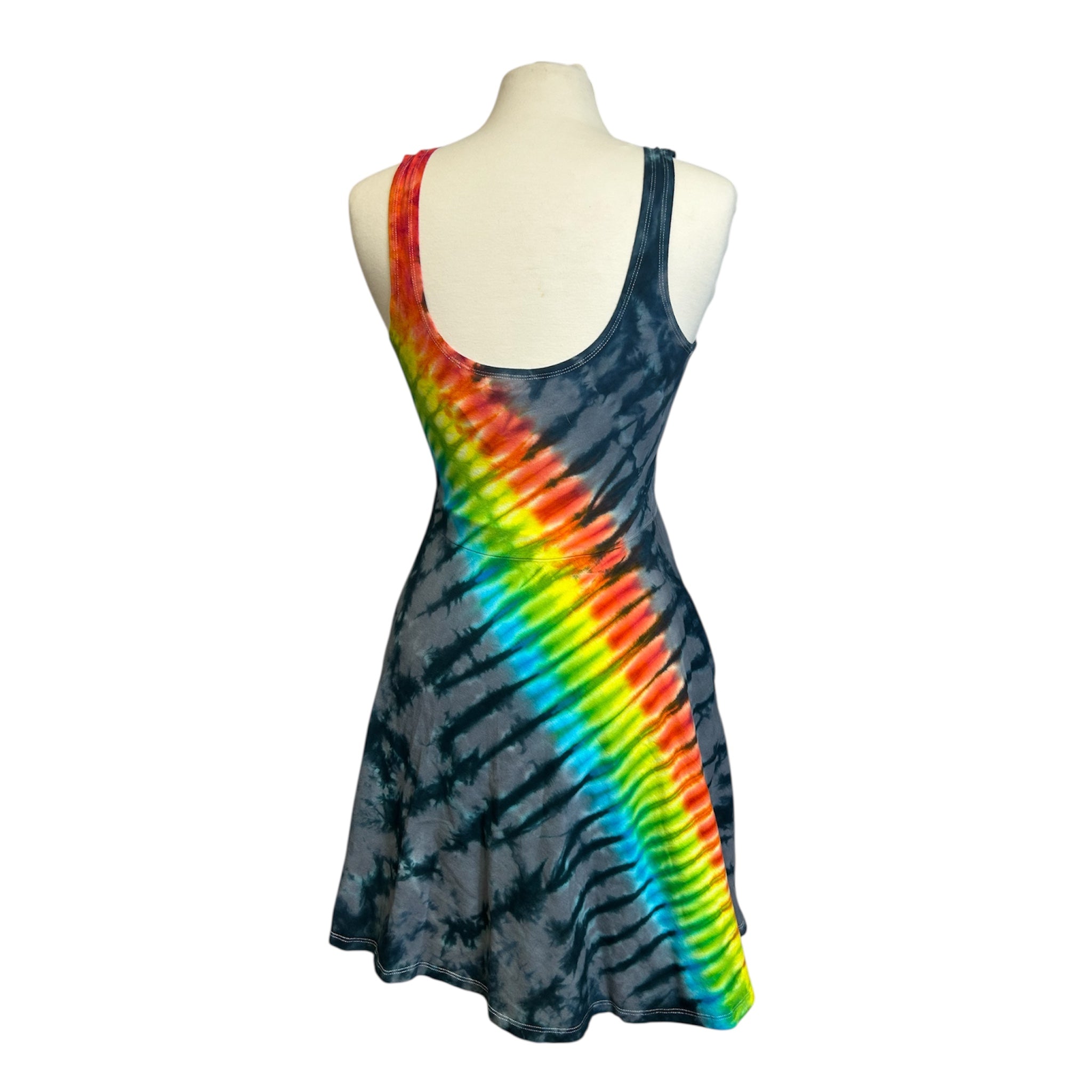Over the Rainbow Skater Dress in Gray