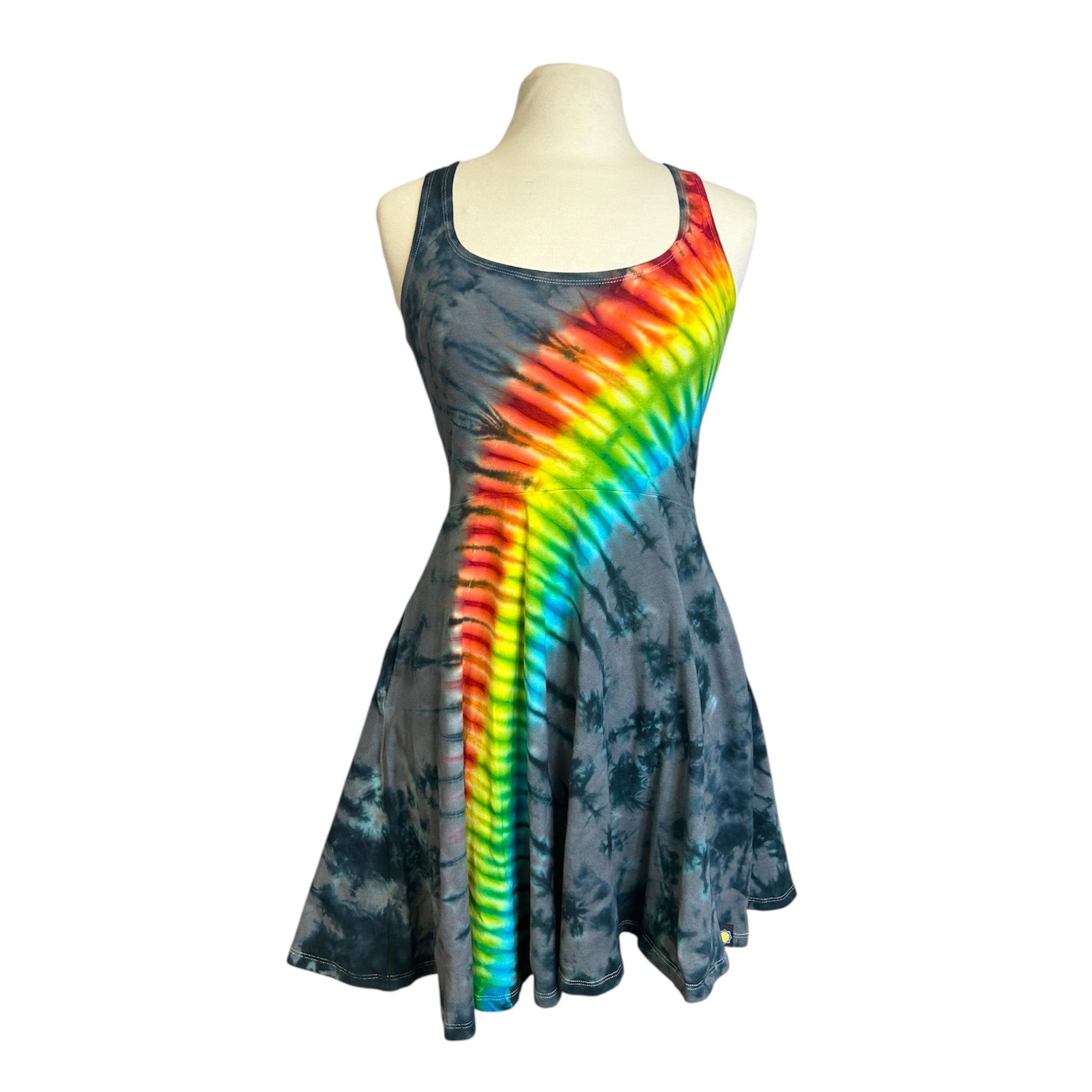 Over the Rainbow Skater Dress in Gray