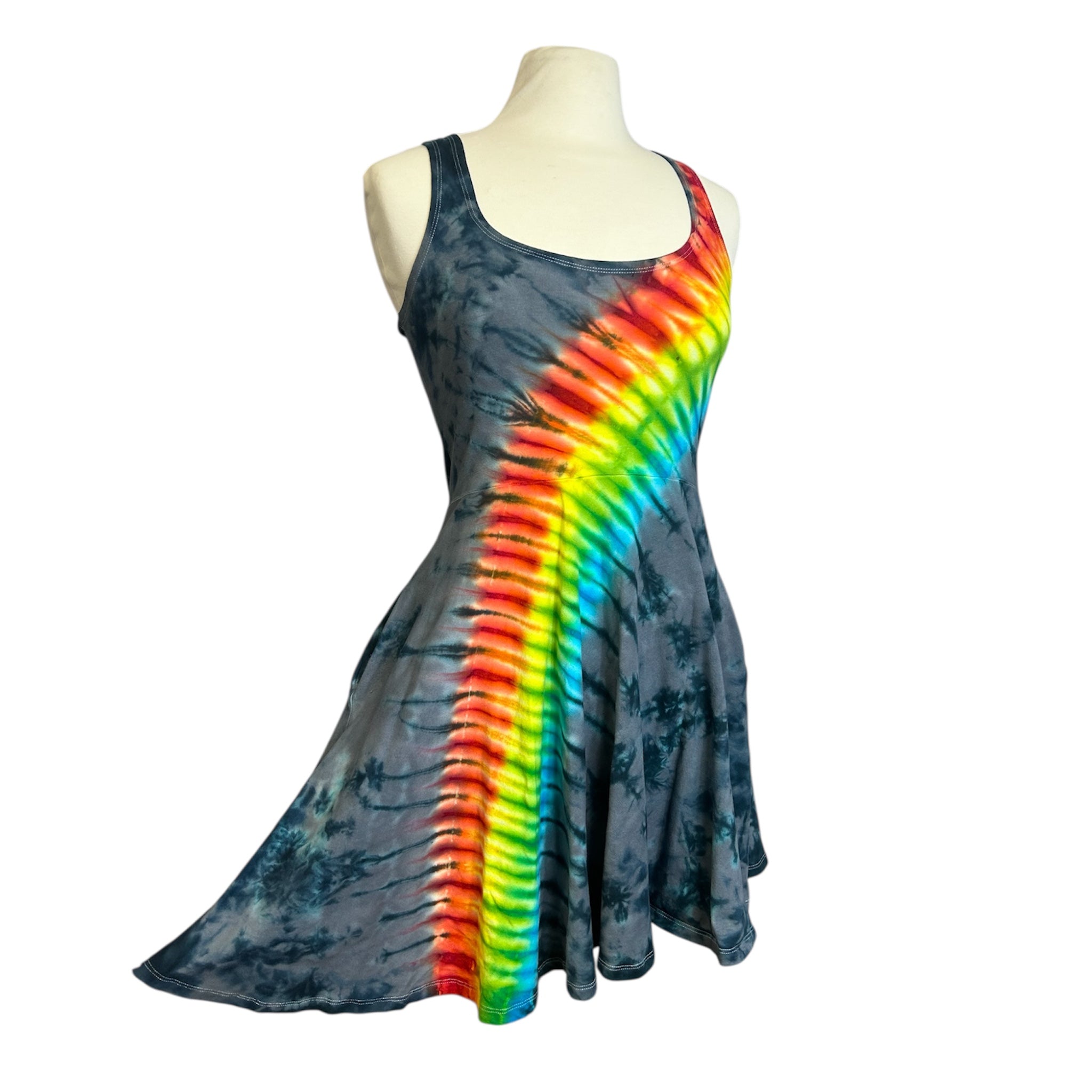 Over the Rainbow Skater Dress in Gray