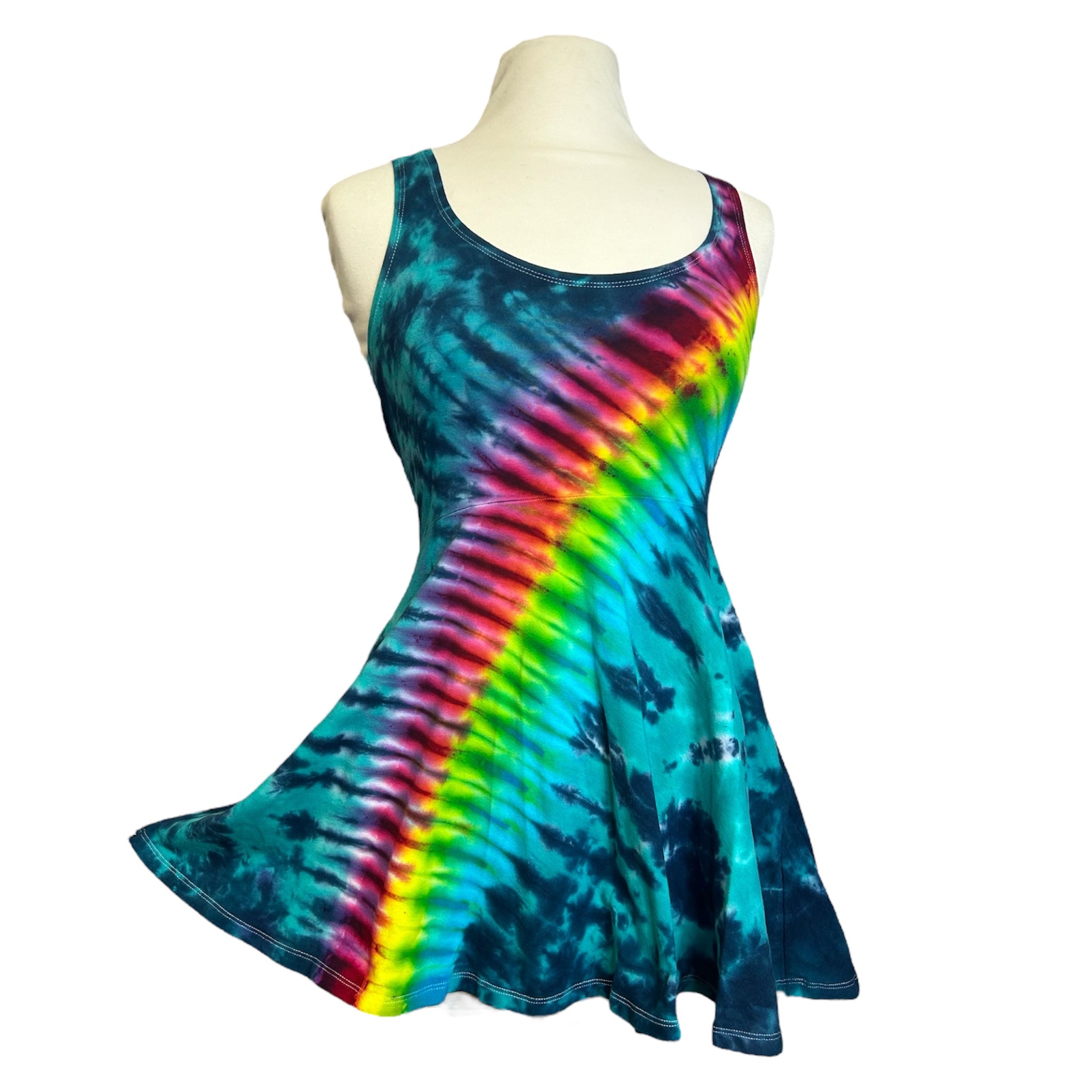 rainbow skater dress Rainbow Skirt Skater Dress with Pockets