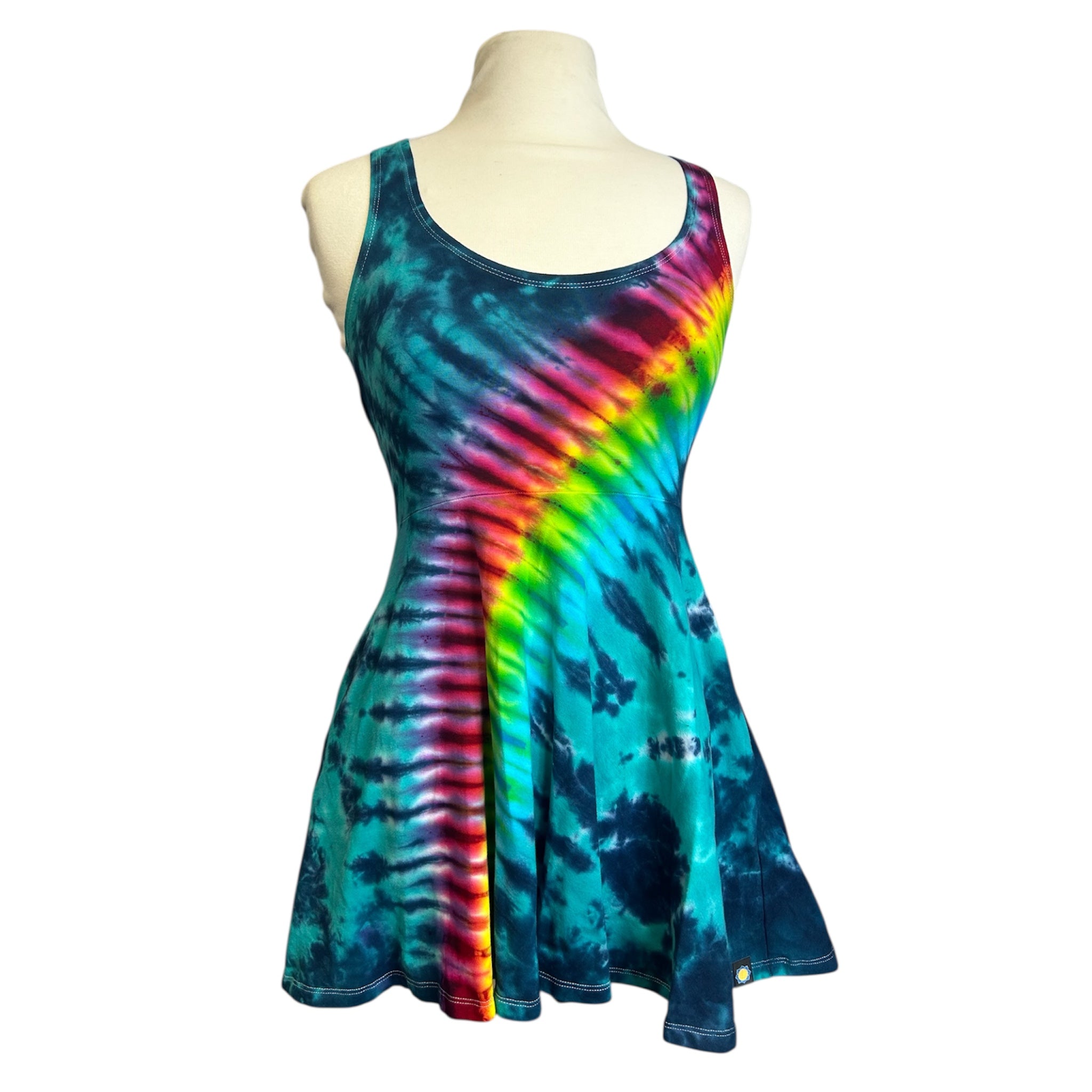 Over the Rainbow Skater Dress in Aqua